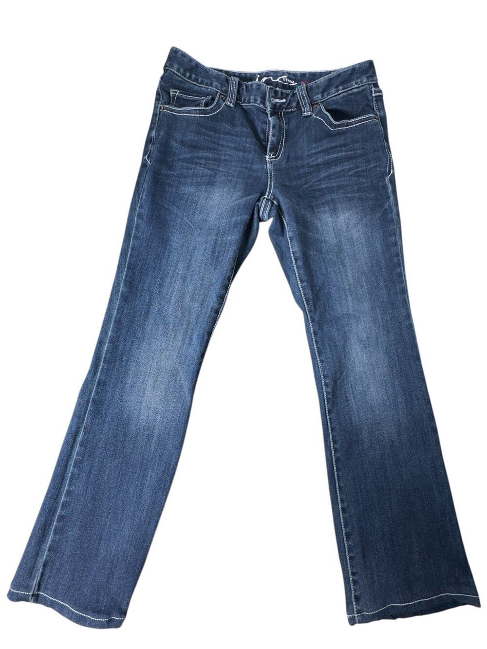 INC Denim 8P Boot Leg Regular Fit Short Blue Jeans Stretch